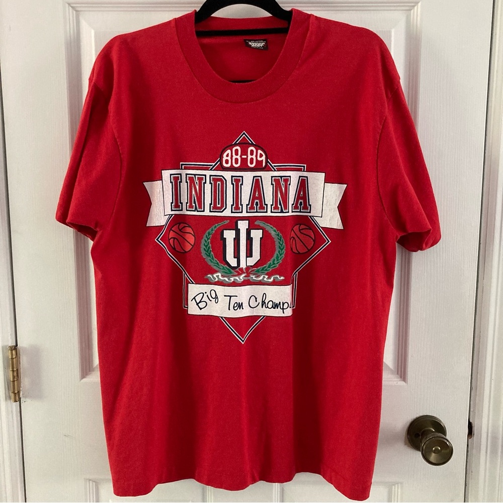 VTG Screen Stars Best Indiana Hoosiers 88/89 Big 10 Champs Single Stitch Tee